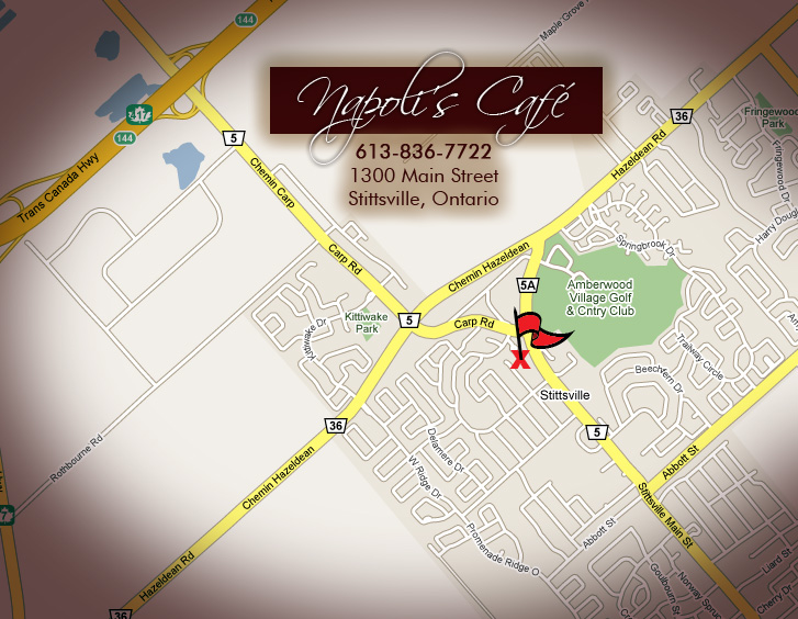 map of Napoli's Cafe location